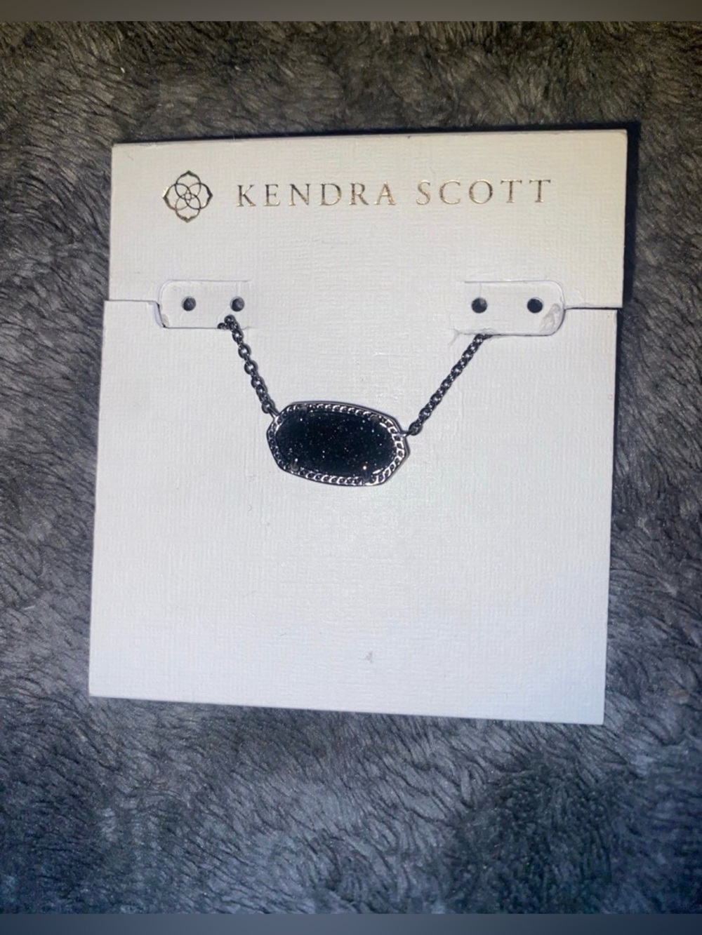 Kendra Scott Black and Silver Elle Pendant Necklace